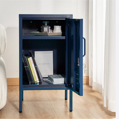 ArtissIn Metal Locker Storage Shelf Filing Cabinet Cupboard Bedside Table Blue