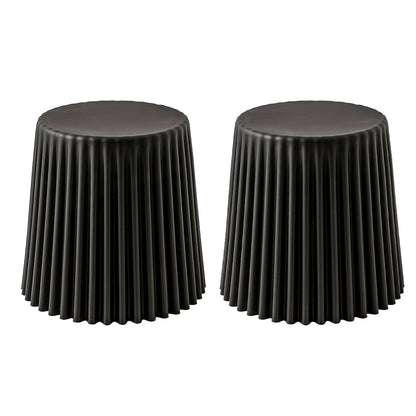 ArtissIn Set of 2 Cupcake Stool Plastic Stacking Bar Stools Dining Chairs Kitchen Black