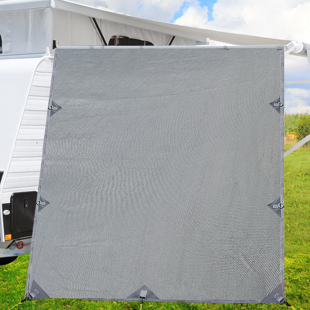 Pop Top Caravan Privacy Screen 2.1 x 1.8M Sun Shade End Wall Roll Out Awning