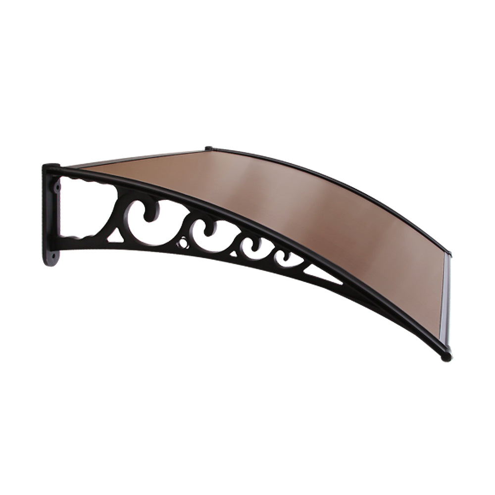 Instahut DIY Window Door Awning Brown 1 x 1M