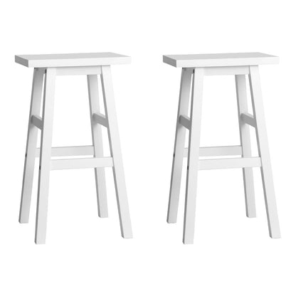 Artiss Set of 2 Beech Wood Bar Stools - White