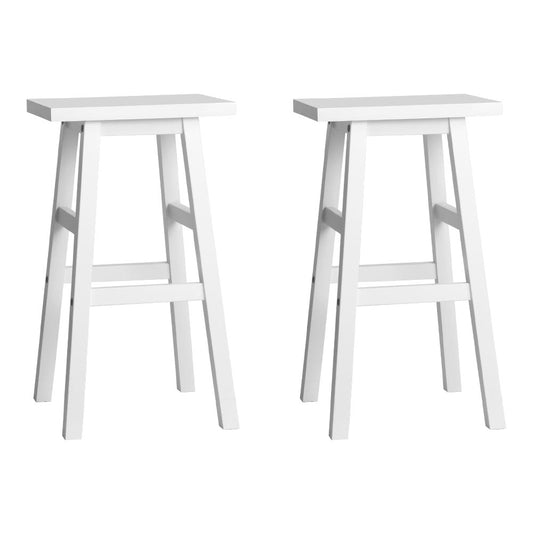 Artiss Set of 2 Beech Wood Bar Stools - White