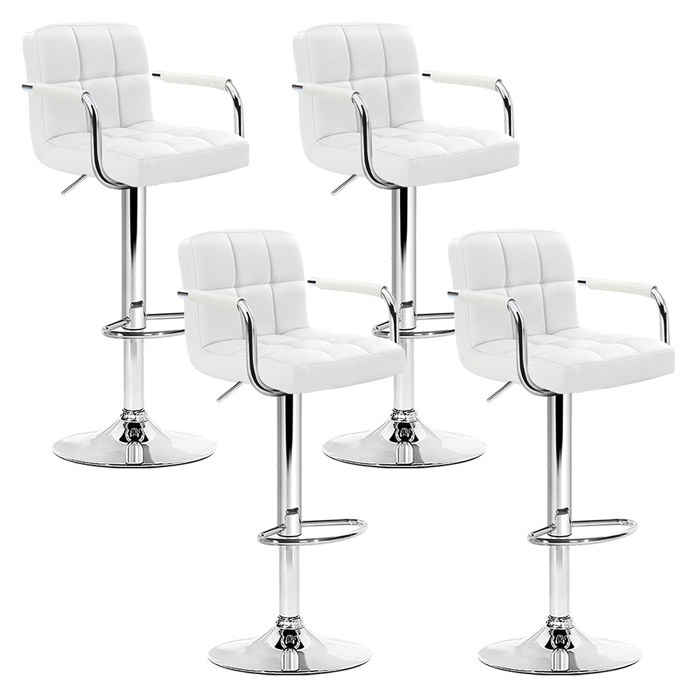 Artiss Set of 4 Bar Stools Gas lift Swivel - Steel and White