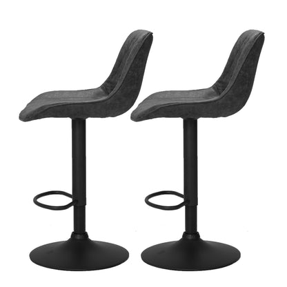 Artiss Set of 2 Bar Stools Kitchen Stool Chairs Metal Barstool Dining Chair Black Rushal