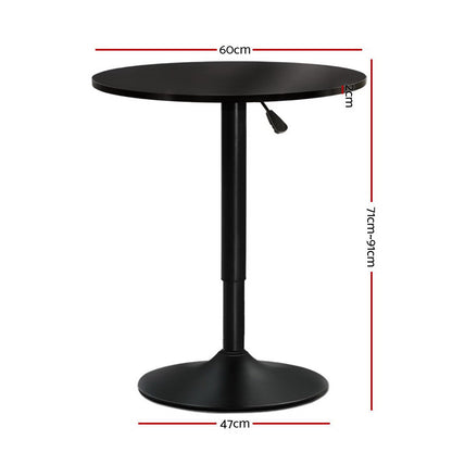 Artiss Bar Table Kitchen Tables Swivel Round Metal Black