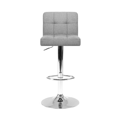 Artiss Set of 2 Fabric Swivel Bar Stools - Grey