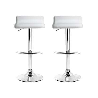 Artiss Set of 2 PU Leather Wave Style Bar Stools - White