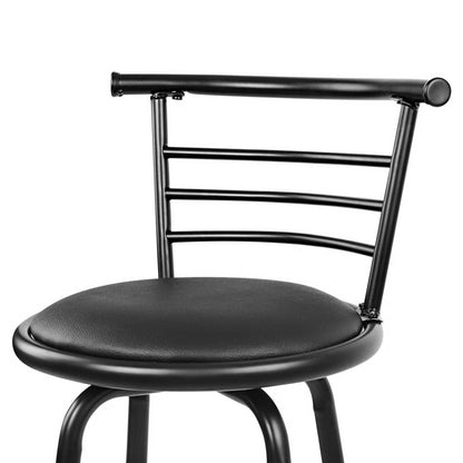 Artiss Set of 4 PU Leather Bar Stools - Black and Steel