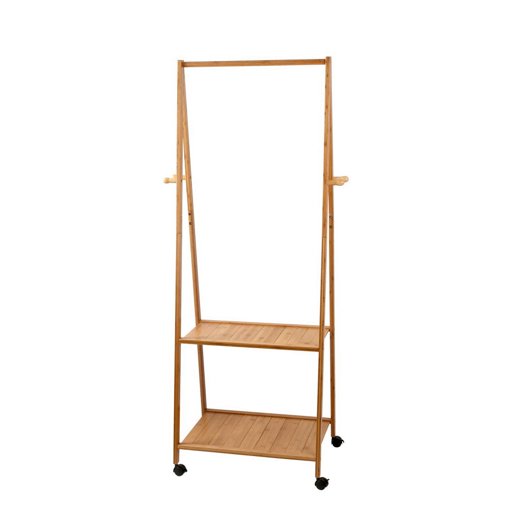 Artiss Bamboo Hanger Stand Wooden Clothes Rack Display Shelf