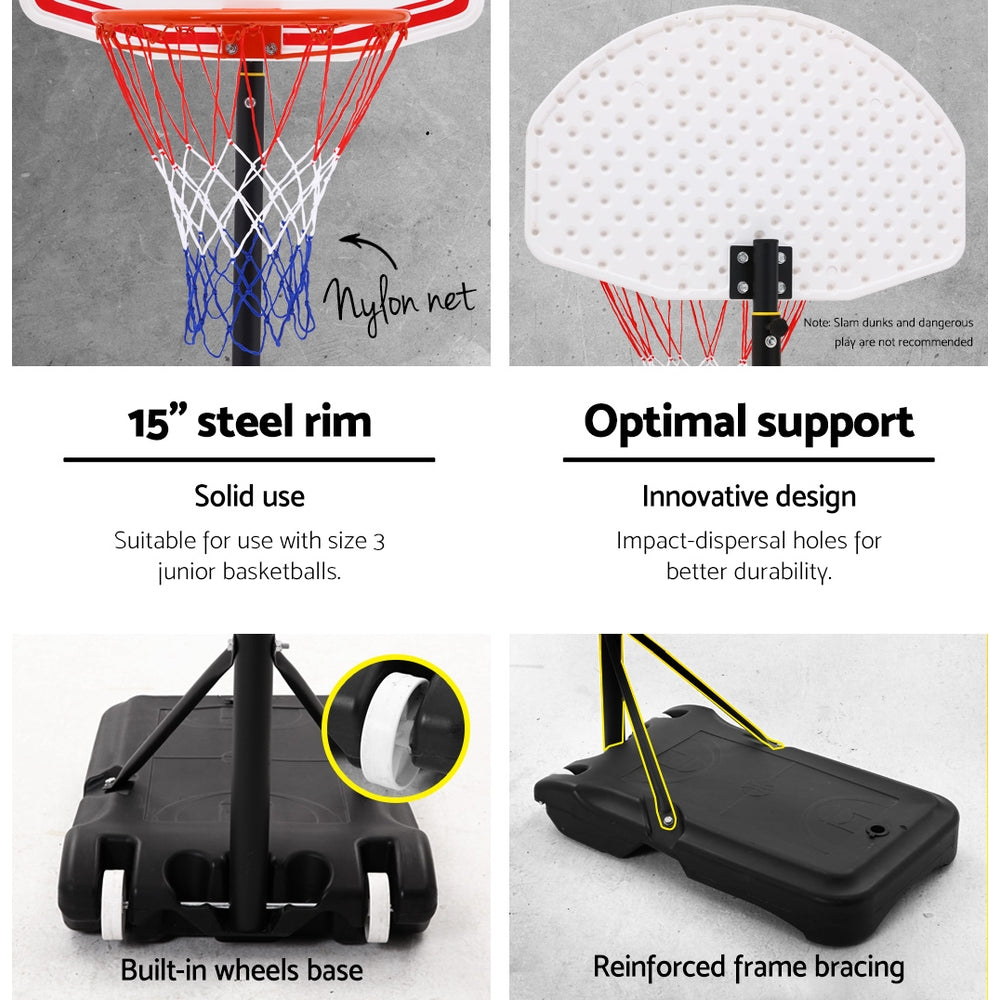 Pro Portable Basketball Stand System Hoop Height Adjustable Net Ring