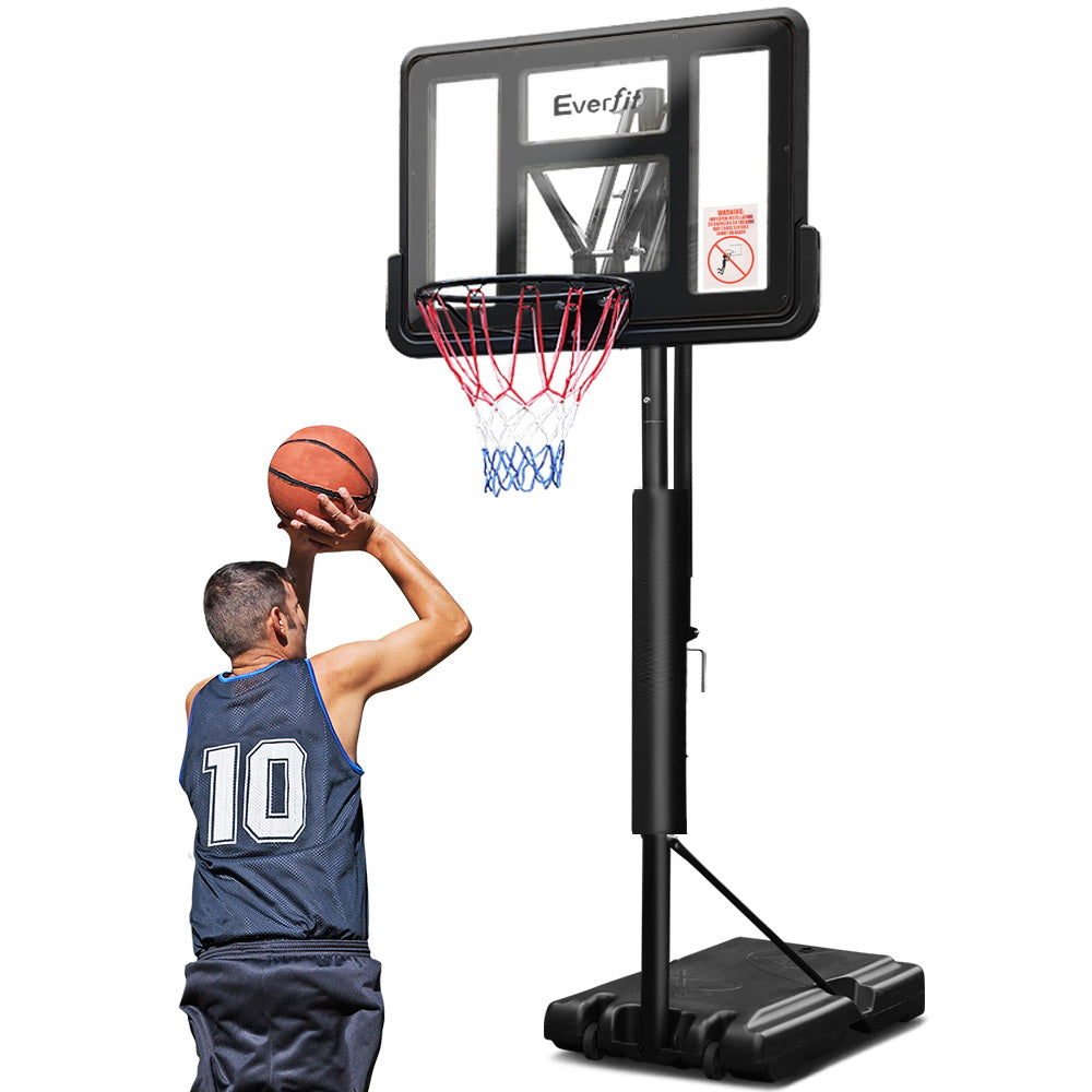 Everfit 3.05M Basketball Hoop Stand System Ring Portable Net Height Adjustable Black