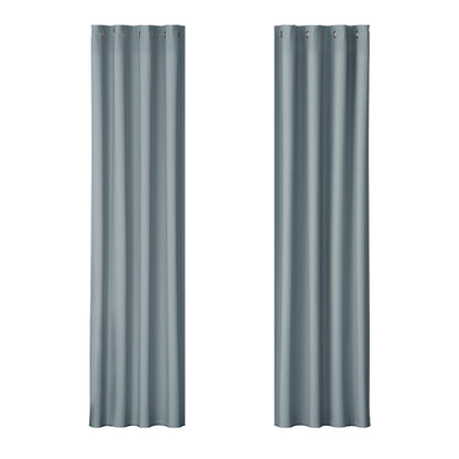 Artiss 2X Blockout Curtains Blackout Window Curtain Eyelet 140x230cm Grey