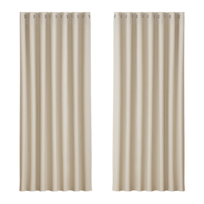 Artiss 2X Blockout Curtains Blackout Window Curtain Eyelet 240x230cm Beige