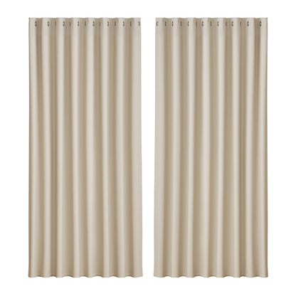 Artiss 2X Blockout Curtains Blackout Window Curtain Eyelet 300x230cm Beige