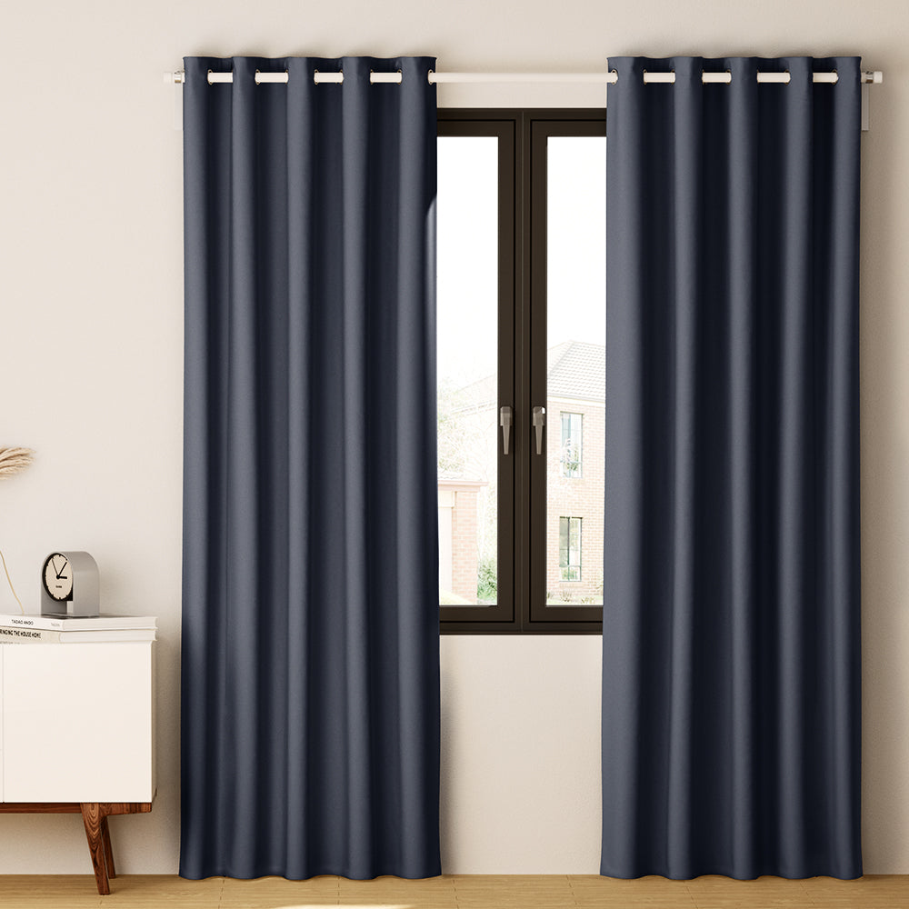 Artiss 2X Blockout Curtains Blackout Window Curtain Eyelet 300x230cm Charcoal