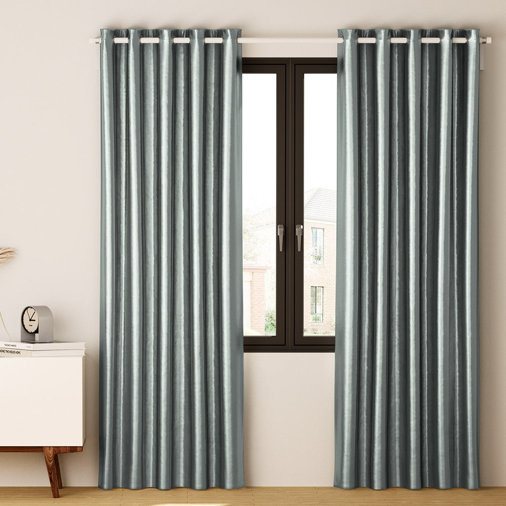 Artiss 2X Blockout Curtains Blackout Window Curtain Eyelet 240x230cm Grey