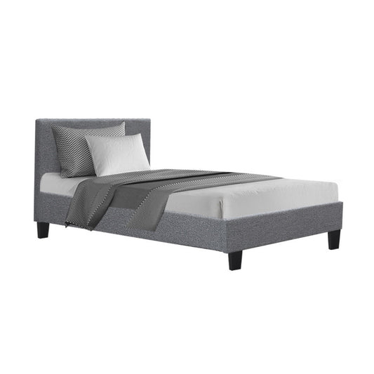 Artiss Neo Bed Frame Fabric - Grey King Single