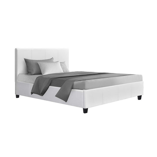 Artiss Neo Bed Frame PU Leather - White King Single