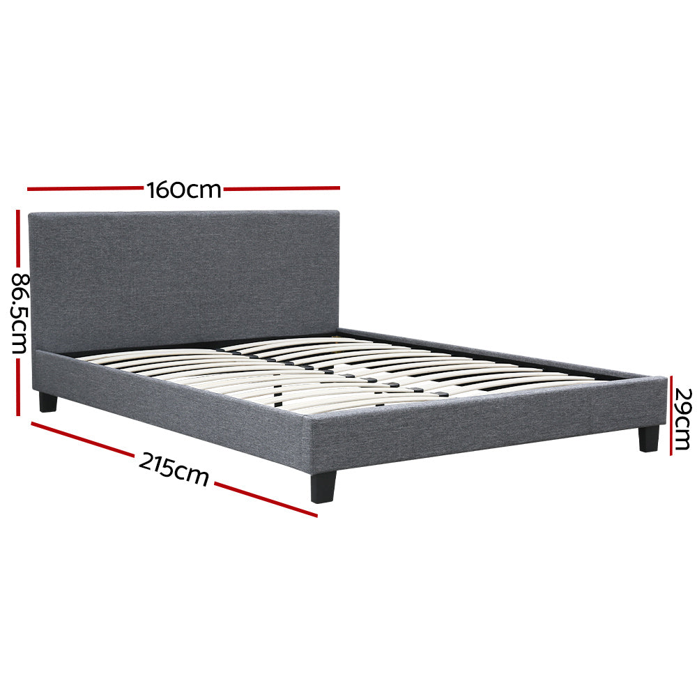 Artiss Neo Bed Frame Fabric - Grey Queen