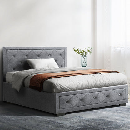 Artiss Bed Frame King Single Size Gas Lift Mattress Base with Storage Fabric