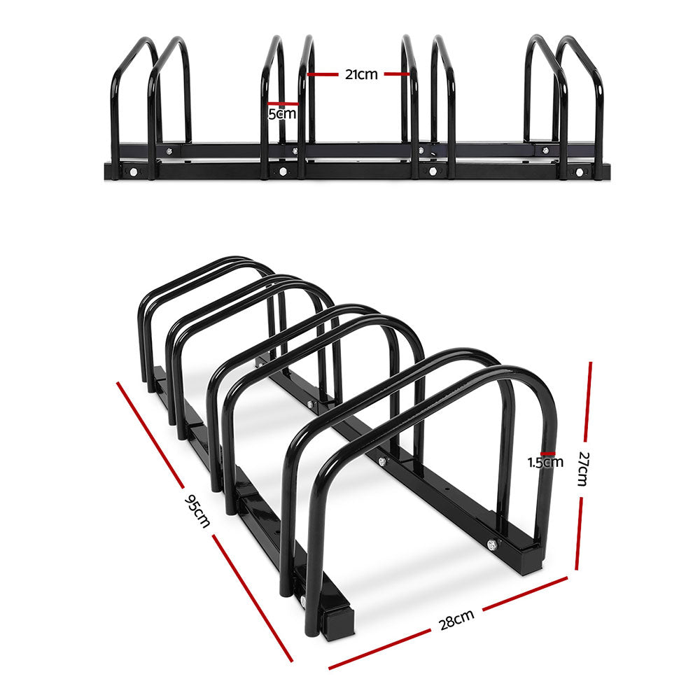 Weisshorn 4 Bike Stand Floor Bicycle Storage Black