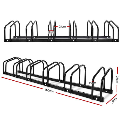 Weisshorn 6 Bike Stand Floor Bicycle Storage Black