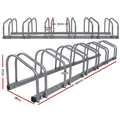 Weisshorn 6 Bike Stand Floor Bicycle Storage Silver