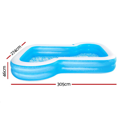 Bestway Swimming Pool Kids Above Ground Inflatable Rectangular Family 3M Pools