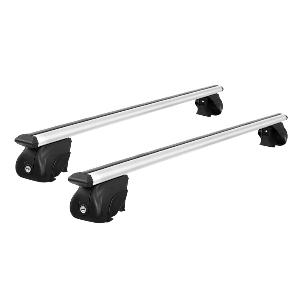 Universal Car Roof Rack Cross Bars Aluminium Adjustable 111cm Silver Upgraded