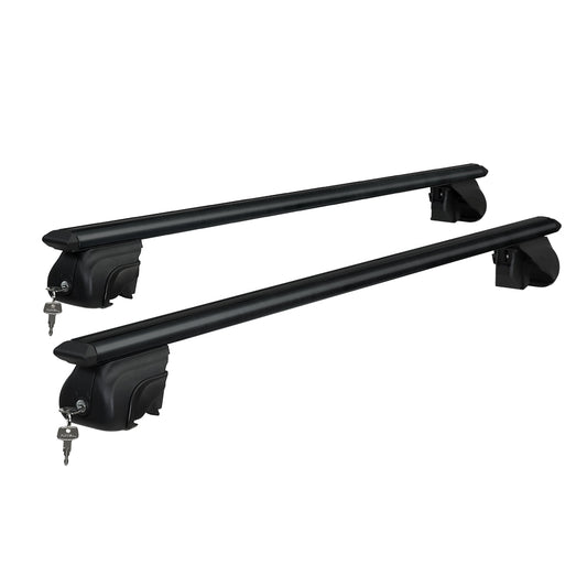 Universal Car Roof Rack Aluminium Cross Bars Adjustable 126cm Black Upgraded