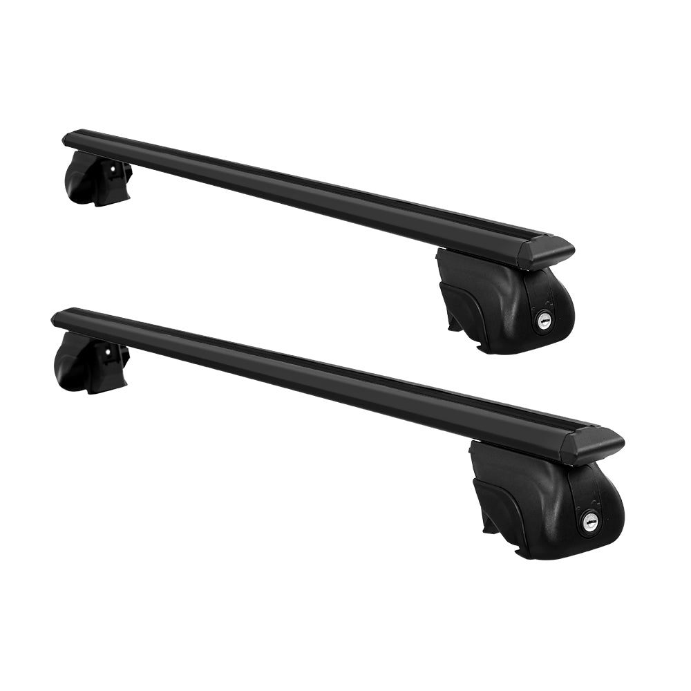 Universal Car Roof Rack Aluminium Cross Bars Adjustable 126cm Black Upgraded