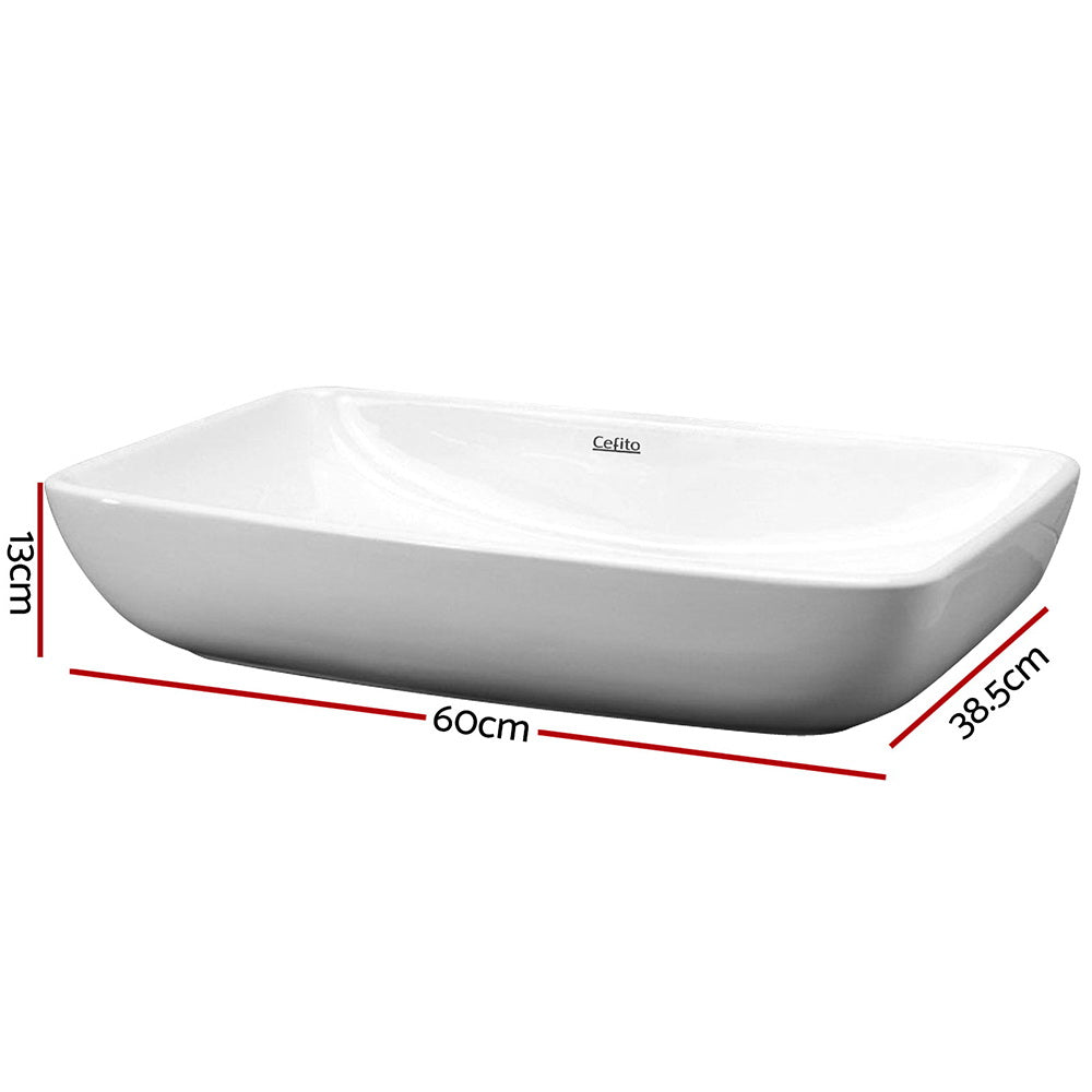 Cefito Ceramic Rectangle Sink Bowl - White