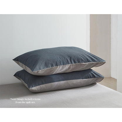 Cosy Club Sheet Set Cotton Sheets Double Dark Blue Grey