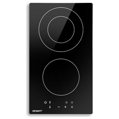 Devanti Electric Ceramic Cooktop 30cm Kitchen Cooker Cook Top Hob Touch Control 3-Zones