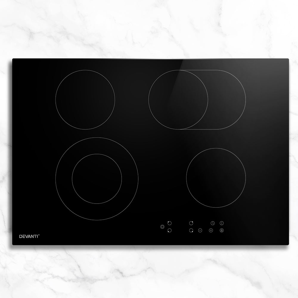 Devanti Ceramic Cooktop 77cm Electric Cooker 4 6 Burner Stove Hob Touch Control