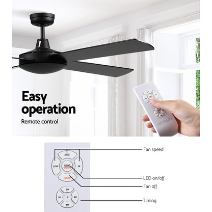 Devanti 52'' Ceiling Fan w/Remote - Black