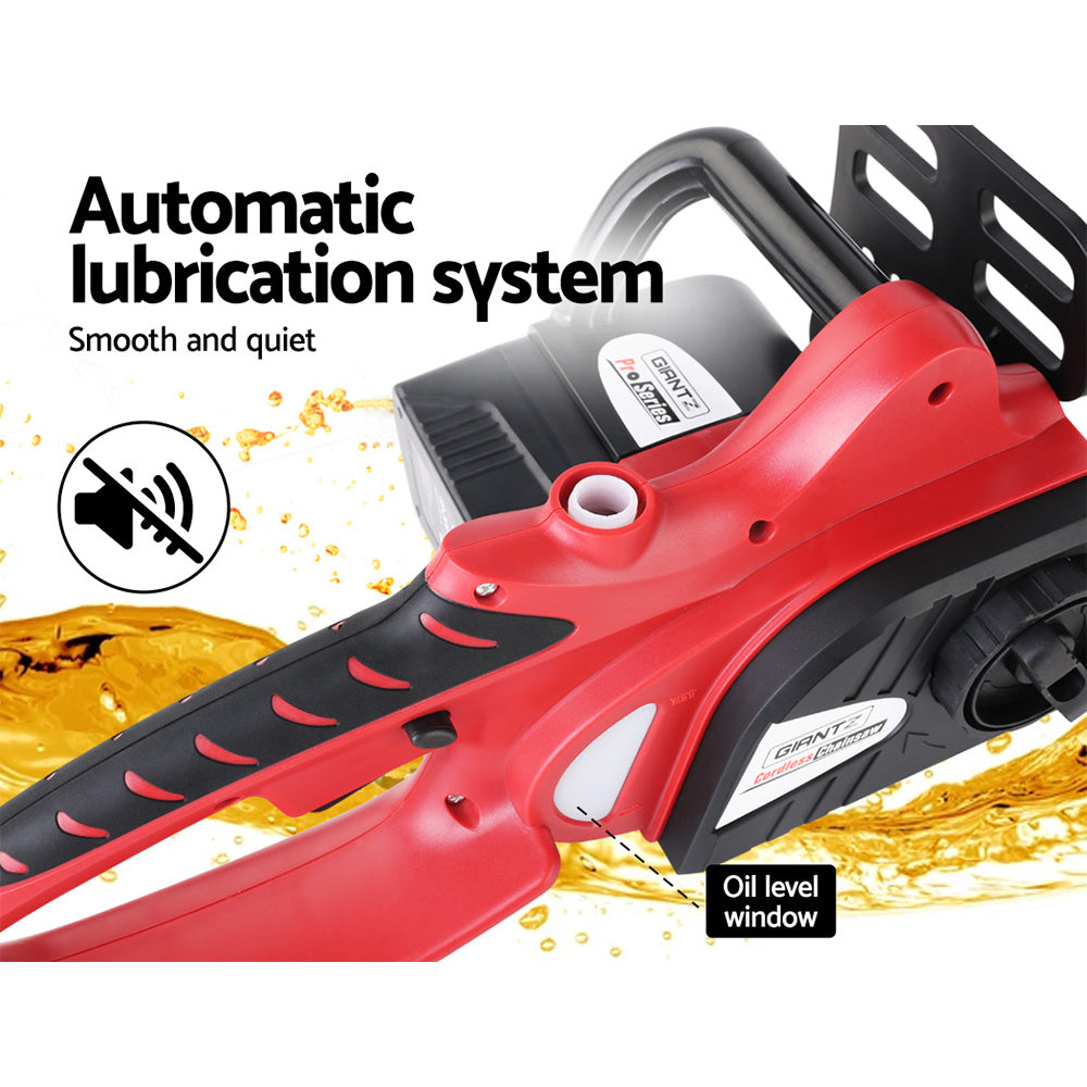 Giantz 20V Cordless Chainsaw - Black and Red