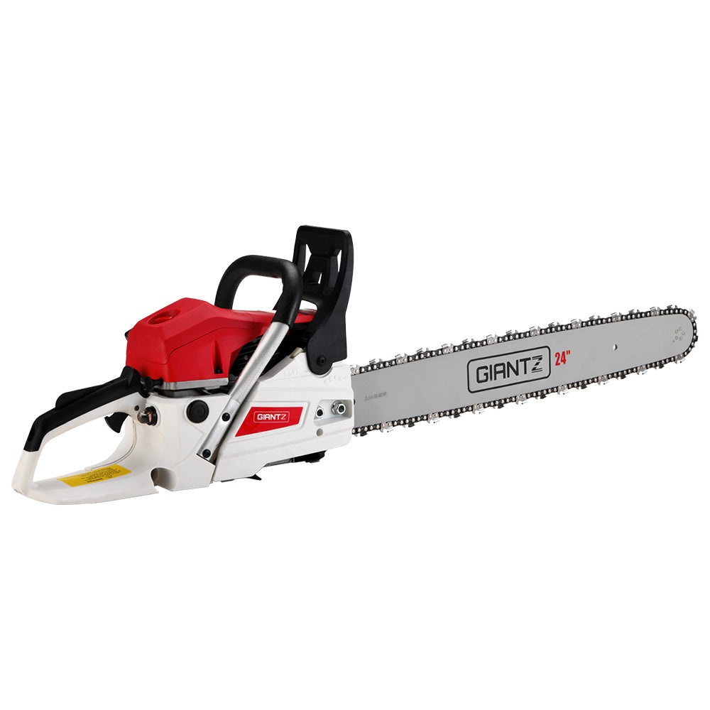 Giantz Petrol Commercial Chainsaw 24" Bar Chain Saw E-Start Tree