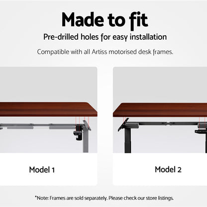 Artiss Standing Desk Top Adjustable Motorised Electric Sit Stand Table Walnut