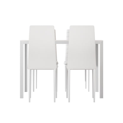 Artiss Dining Chairs and Table Dining Set 4 Chair Set Of 5 Wooden Top White