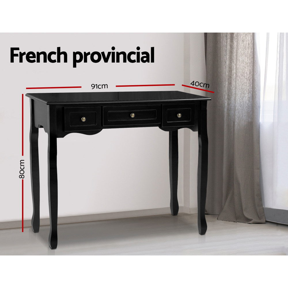 Artiss Hallway Console Table Hall Side Dressing Entry Display 3 Drawers Black