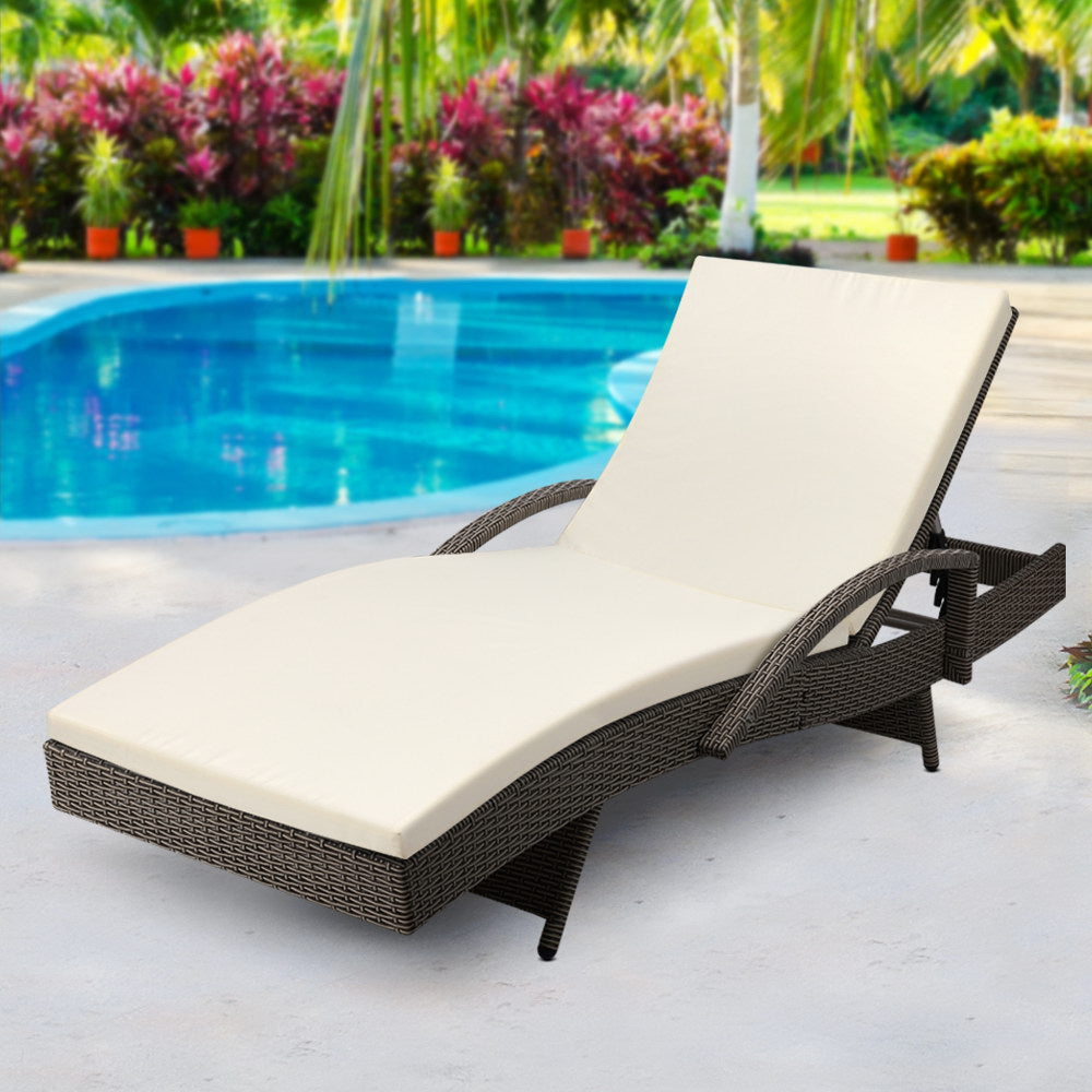 Gardeon Outdoor Sun Lounge - Grey