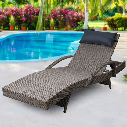 Gardeon Outdoor Sun Lounge Furniture Day Bed Wicker Pillow Sofa Set