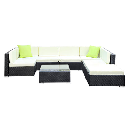 Gardeon 8PC Outdoor Furniture Sofa Set Wicker Garden Patio Pool Lounge