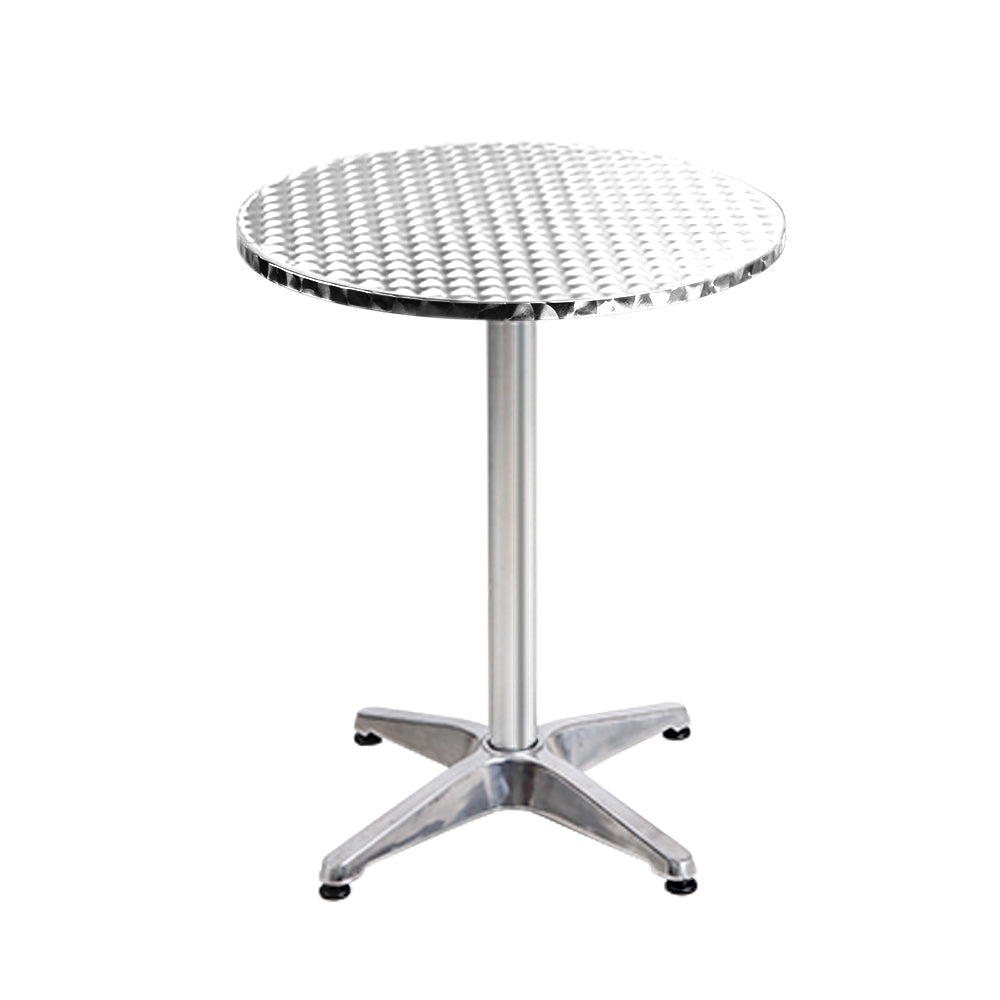 Gardeon 2pcs Outdoor Bar Table Furniture Adjustable Aluminium Cafe Table Round