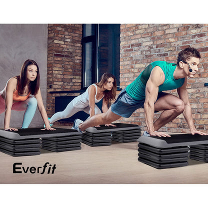 Everfit Set of 4 Aerobic Step Risers Exercise Stepper Workout Gym Fitness Bench Platform