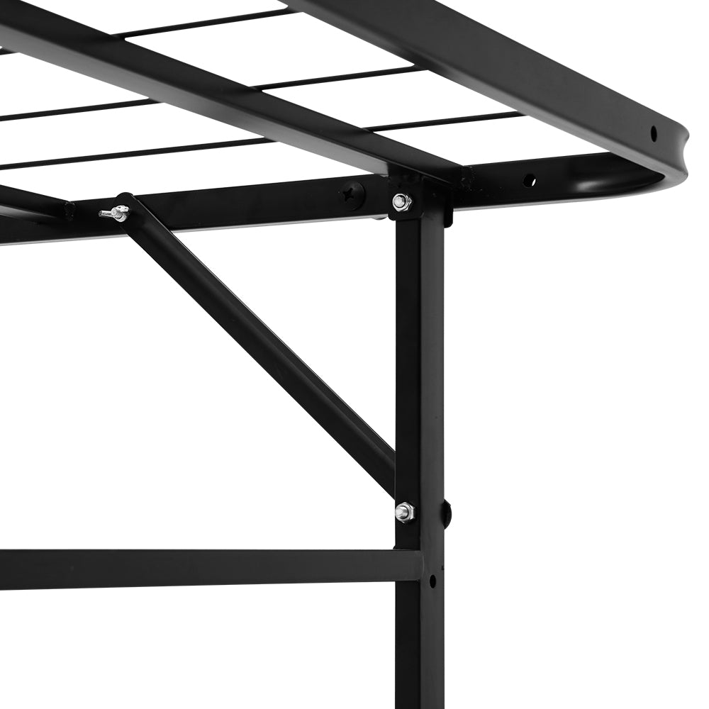 Artiss Folding Bed Frame Single Metal Bed Base Portable Black