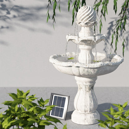 Gardeon 3 Tier Solar Powered Water Fountain - Ivory