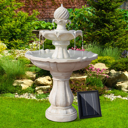 Gardeon 3 Tier Solar Powered Water Fountain - Ivory