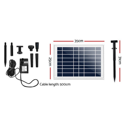 Gardeon Solar Pond Pump Powered Water Fountain Outdoor Submersible Filter 6.6FT